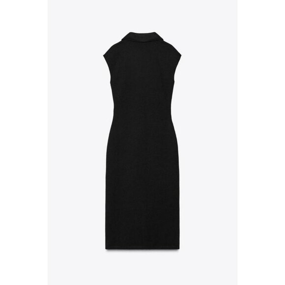 ZARA PIQUÉ SHIRT DRESS - Picture 7 of 8